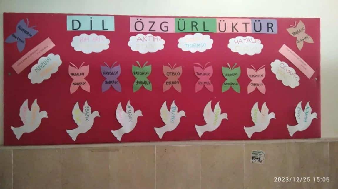 Okulumuz edebiyat öğretmenlerinden Emine Çetinkaya ve Yaşar Emlik tarafından hazırlanan dilimizin zenginlikleri projesi kapsamında hazırlanan 